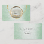Minimalismus Golden Foil Glass Mint Grüne VIP Visitenkarte (Vorne/Hinten)