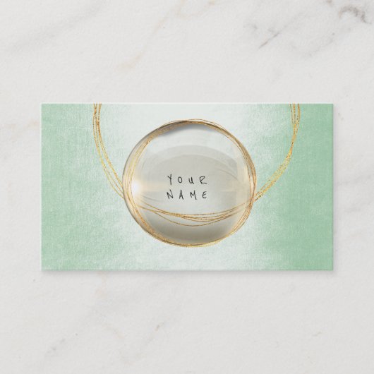 Minimalismus Golden Foil Glass Mint Grüne VIP Visitenkarte (Vorderseite)