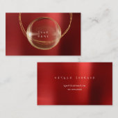 Minimalismus Golden Foil Glass Red Gerahmt VIP Visitenkarte (Vorne/Hinten)
