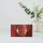 Minimalismus Golden Foil Glass Red Gerahmt VIP Visitenkarte (Stehend Vorderseite)