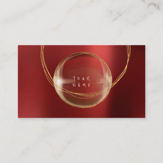 Minimalismus Golden Foil Glass Red Gerahmt VIP Visitenkarte (Vorderseite)