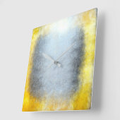 Minimalismus Graue Malerei Abstrakt Graugelb Quadratische Wanduhr (Winkel)