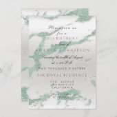 Minimalismus Graue Marmor Silver Mint Green Birtha Einladung (Vorne/Hinten)