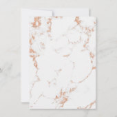 Minimalismus Graue Rose aus weißem Marmor Kupfer G Einladung (Rückseite)