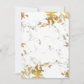 Minimalismus Grauer weißer Marmor Gold Geburtstag Einladung (Rückseite)