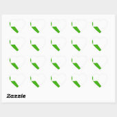Minimalismus Green White Herz-Aufkleber (Blatt)