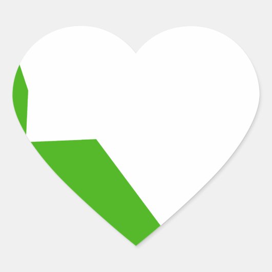 Minimalismus Green White Herz-Aufkleber (Vorderseite)