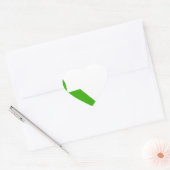 Minimalismus Green White Herz-Aufkleber (Umschlag)