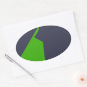 Minimalismus Green White Ovaler Aufkleber (Umschlag)