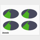 Minimalismus Green White Ovaler Aufkleber (Blatt)
