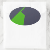 Minimalismus Green White Ovaler Aufkleber (Tasche)