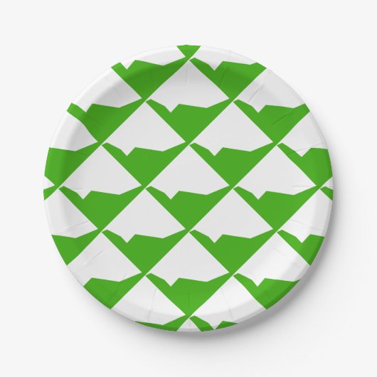 Minimalismus Green White Pappteller (Vorderseite)