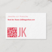 Minimalismus in rotem QR-Code Visitenkarte (Vorderseite)