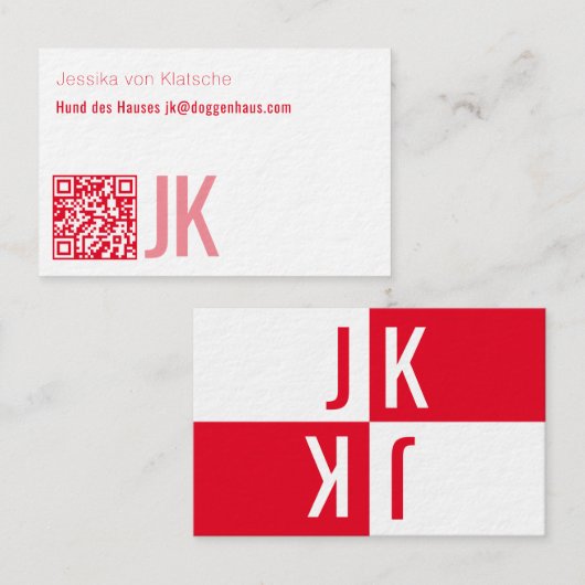 Minimalismus in rotem QR-Code Visitenkarte (Vorne/Hinten)