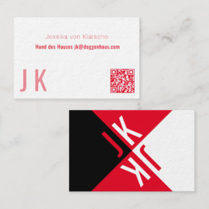 Minimalismus in rotem QR-Code Visitenkarte