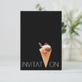 Minimalismus Italienisches Gelato Eiscreme Party Einladung (Stehend Vorderseite)