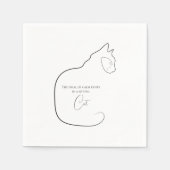 Minimalismus Katzen schwarz & weiß sitzen Serviette (Vorderseite)