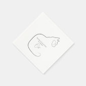 Minimalismus Katzen schwarz & weiß sitzen Serviette (Ecke)