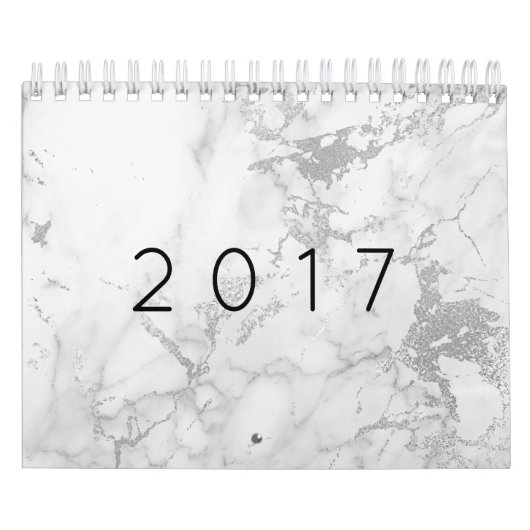 Minimalismus Marmor White Gray Silver Gold Kalender (Titelbild)