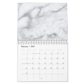 Minimalismus Marmor White Gray Silver Gold Kalender (Feb 2027)