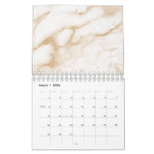 Minimalismus Marmor White Gray Silver Gold Kalender (Mär 2026)