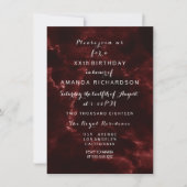 Minimalismus Maroon Burgundy Marble Event Abstrakt Einladung (Vorderseite)