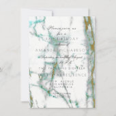 Minimalismus Minze grüne, goldgrüne Marmor Einladung (Vorderseite)