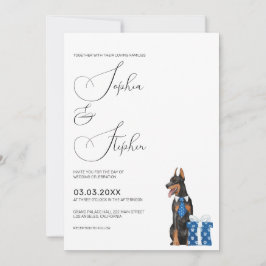 Minimalismus mit einer Doberman Dog Wedding Einladung