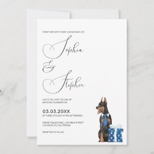 Minimalismus mit einer Doberman Dog Wedding Einladung