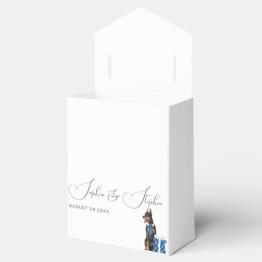 Minimalismus mit einer Hunde-Illustration Geschenkschachtel (Geöffnet)