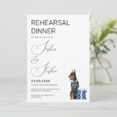 Minimalismus mit einer Hunde-Illustration-Probe Einladung (Stehend Vorderseite)