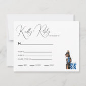Minimalismus mit einer Hunde-Illustration RSVP Karte (Vorderseite)