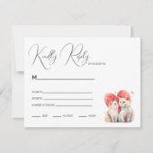 Minimalismus mit einer Katze Hochzeit RSVP Karte (Vorderseite)