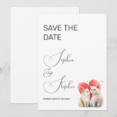 Minimalismus mit Katzenhochzeit Save The Date (Vorne/Hinten)