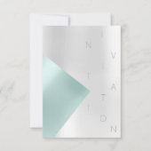 Minimalismus Mode Event Metallic Aqua Tiffany Einladung (Vorderseite)
