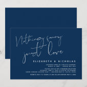 Minimalismus Navy Blau, Hochzeitsfeier Party Einladung (Vorne/Hinten)