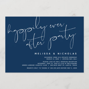 Minimalismus Navy Blau, Hochzeitsfeier Party Einladung