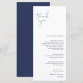 Minimalismus Navy Script Place Einstellung Vielen Programm (Vorne/Hinten)