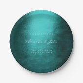 Minimalismus Personalisiert Aquamarine Tropenweiße Pappteller (Vorderseite)