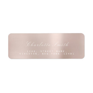 Minimalismus Pink Rose Gold Rücksendeadressen-Aufk