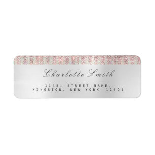 Minimalismus Pink Rose Gold Rücksendeadressen-Aufk