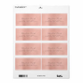 Minimalismus Pink Rose Gold Versandadressen Labels (Vorne)