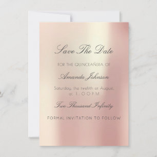 Minimalismus Pink Rose QUINCEAÑERA Save the Date Einladung