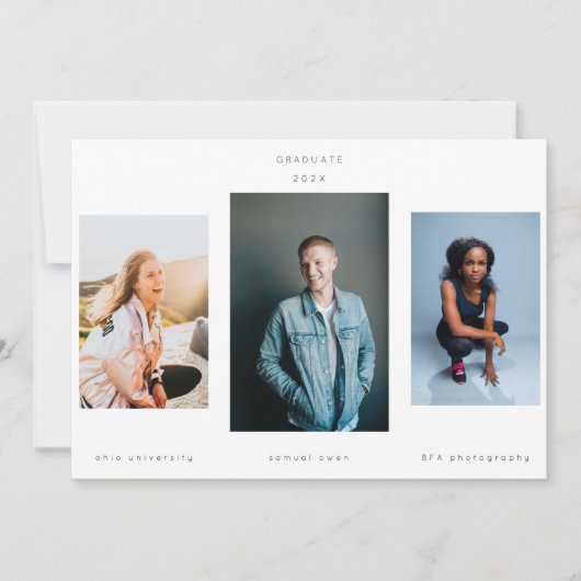 Minimalismus Portrait Drei Foto Uni Universität Ankündigung (Vorderseite)