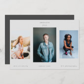 Minimalismus Portrait Drei Unis Grau Ankündigung (Vorne/Hinten)