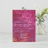 Minimalismus Red Candy Batik Tropical Pink Geburts Einladung (Stehend Vorderseite)