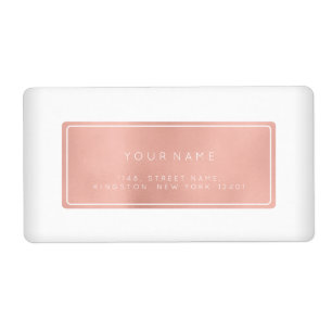 Minimalismus Rosa Rose Foil Rücksendeadressen-Aufk
