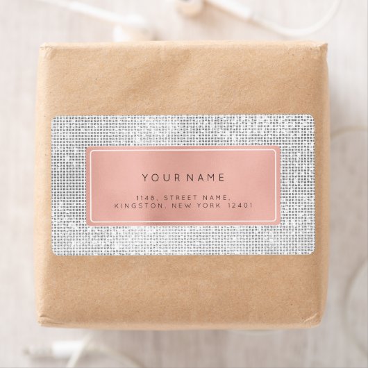 Minimalismus Rosa Rose Foil Silver Rücksendeadress (Insitu)