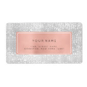Minimalismus Rosa Rose Foil Silver Rücksendeadress (Vorne)