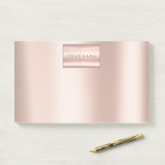 Minimalismus Rosa Rose Rose Gold Metallic Post-it Klebezettel (Auf Schreibtisch)